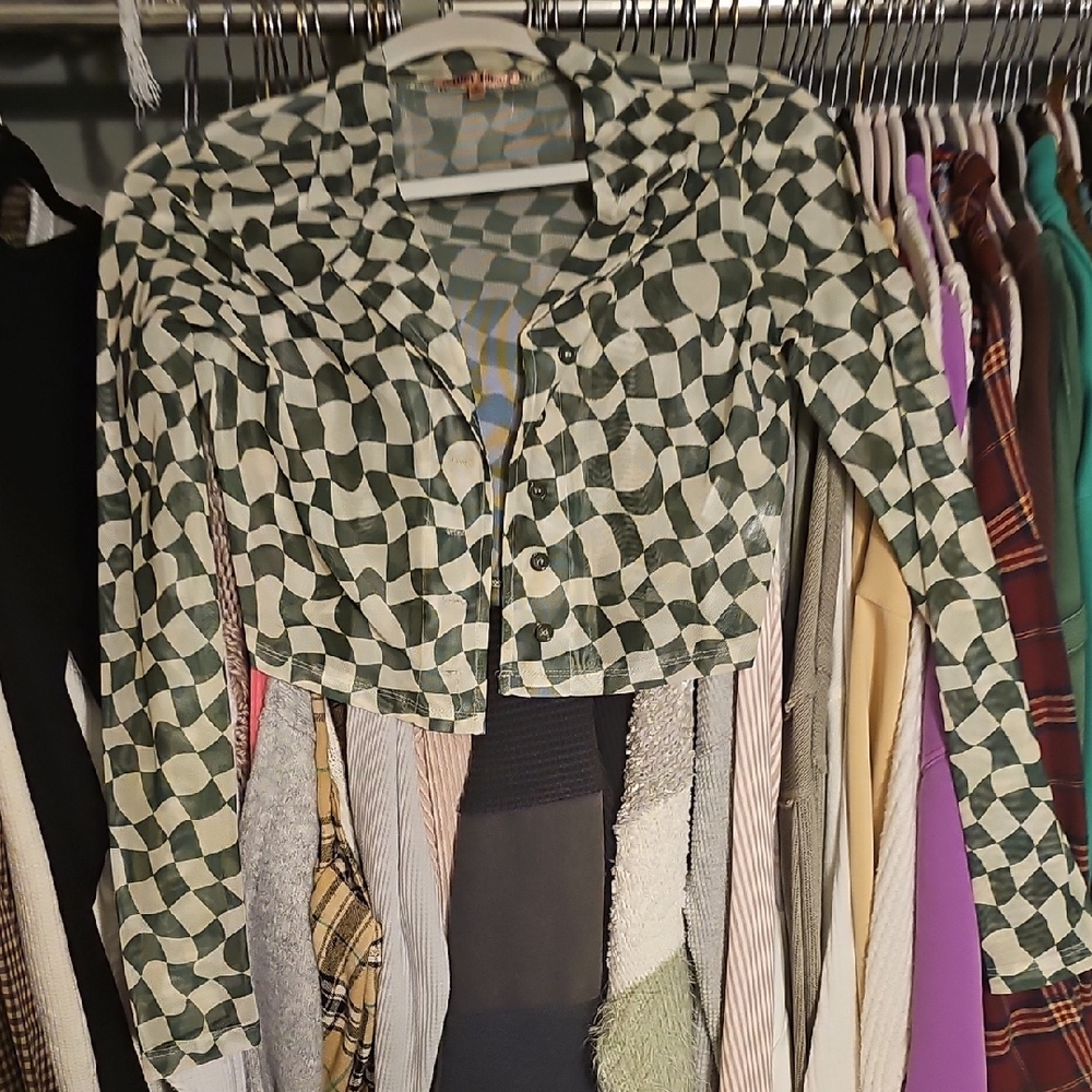Green Checkered Women's Jacket